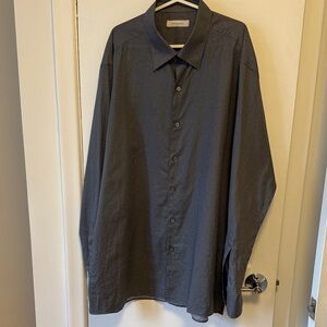 Ermenegildo Zegna Charcoal Textured Button-Down Shirt